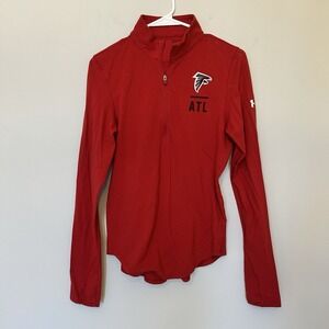 Under Armour Pullover Womens Small Red Atlanta Falcons NFL Combine Quarter Zip